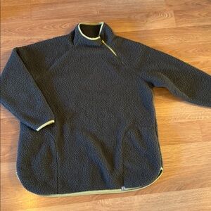 Lands’ End quarter zip large sweater Sherpa size 1 X green